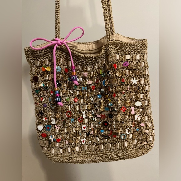 Handmade Kids Charm Bag Woven with Ribbon
